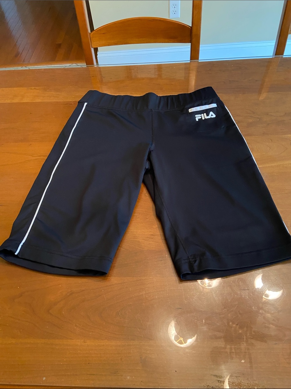 Fila Black Women’s Athletic Shorts with White Trim. Comfortable and Stylish. Md.